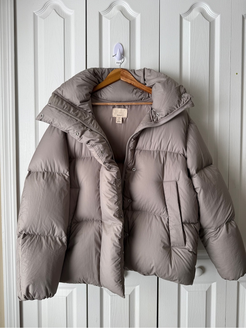 H&M PREMIUM SELECTION Taupe Quilted Puffer Jacket